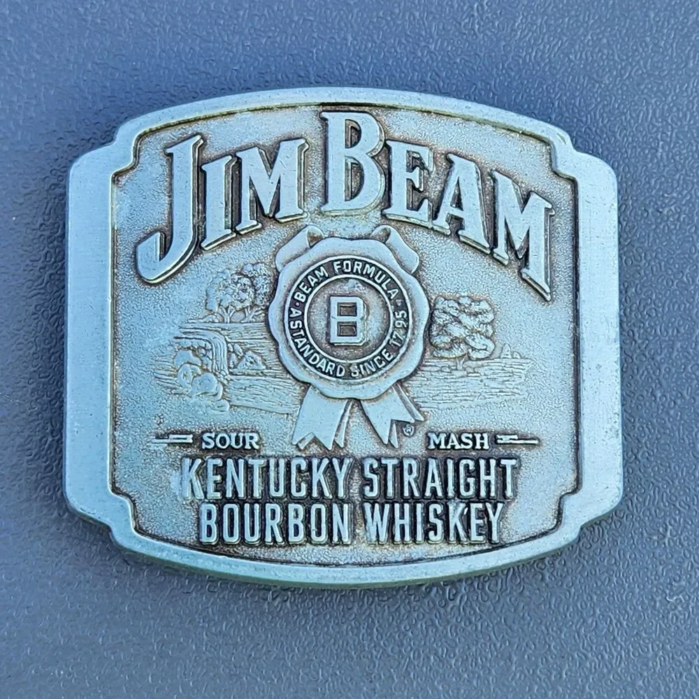 Vintage Jim Beam Kentucky Straight Bourbon Whiskey Belt Buckle